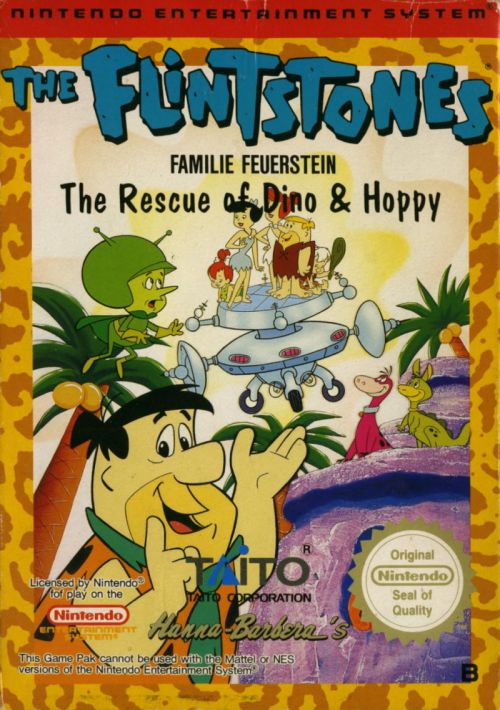 flintstones-the-rescue-of-dino-hoppy-the-nes-cover - Los Picapiedra: El rescate de Dino y Hoppy (NES)(MF) - Juegos [Descarga]